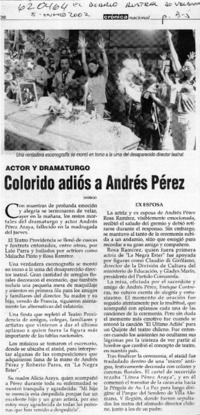 Colorido adiós a Andrés Pérez  [artículo]