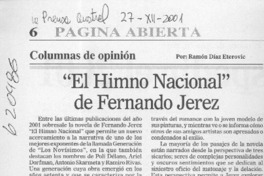 "El himno nacional" de Fernando Jerez  [artículo] Ramón Díaz Eterovic