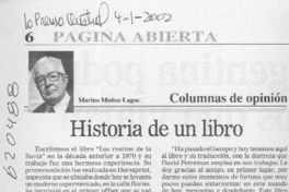 Historia de un libro  [artículo] Marino Muñoz Lagos