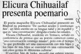 Elicura Chihuailaf presenta poemario  [artículo]