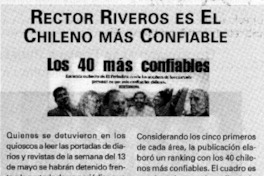 Rector Riveros es el chileno más confiable  [artículo]