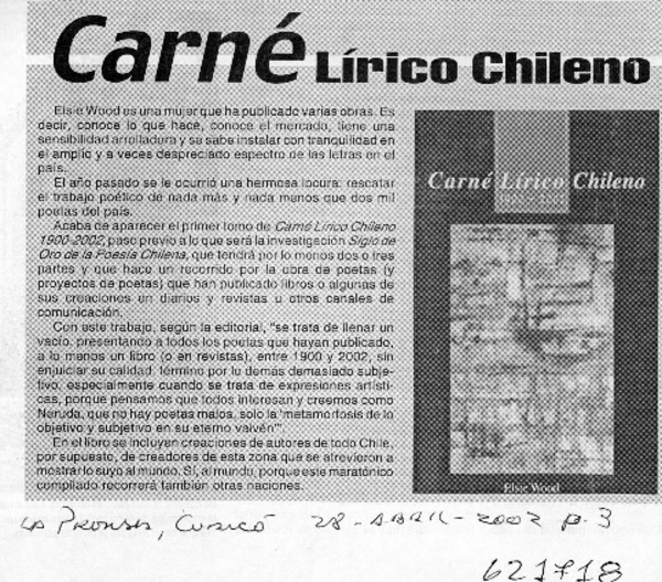 Carné lírico chileno  [artículo]
