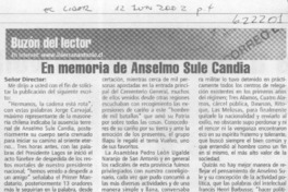En memoria de Anselmo Sule Candia