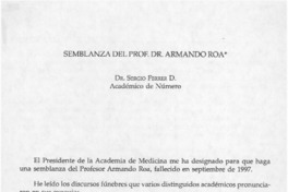 Semblanza del prof. Dr. Armando Roa