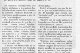 Isabel Allende ofrece disculpas a Bachelet