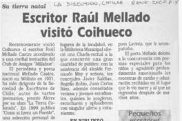 Escritor Raúl Mellado visitó Coihueco