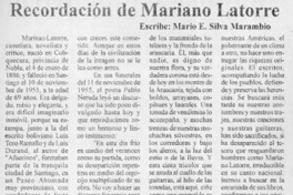 Recordando a Mariano Latorre