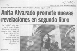 Anita Alvarado promete nuevas revelaciones en segundo libro  [artículo] Alejandra Toro