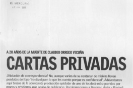 Cartas privadas  [artículo] Ximena Torres Cautivo