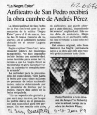 Anfiteatro de San Pedro recibirá la obra cumbre de Andrés Pérez  [artículo]