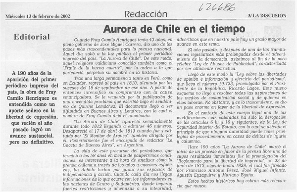 Aurora de Chile en el tiempo  [artículo]