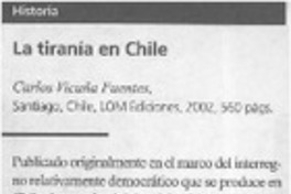 La tiranía en Chile  [artículo] Jaime Massardo