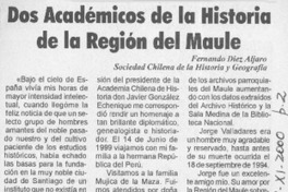 Dos académicos de la historia de la Región del Maule  [artículo] Fernando Diez Aljaro