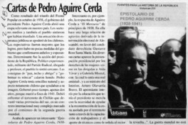 Cartas de Pedro Aguirre Cerda  [artículo] Hernán Soto