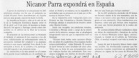 Nicanor Parra expondrá en España  [artículo]