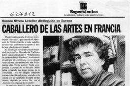 Caballeros de las artes en Francia  [artículo] José Ossandón