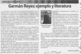 Germán Reyes, ejemplo y literatura  [artículo] Luis Ernesto Font Larrea