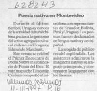 Poesía nativa en Montevideo  [artículo]