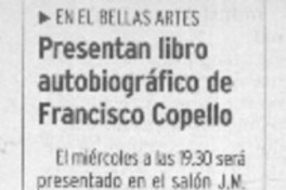 Presentan libro autobiográfico de Francisco Copello