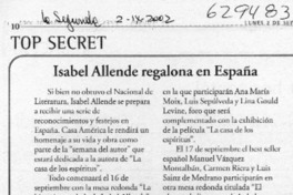 Isabel Allende regalona es España  [artículo]