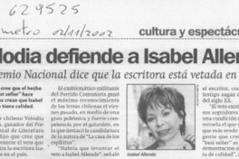 Volodia defiende a Isabel Allende  [artículo]