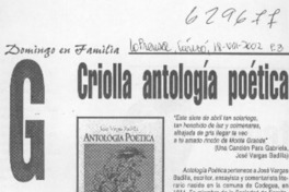 Criolla Antología poética  [artículo]