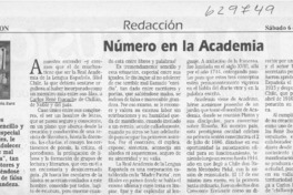 Número en la academia  [artículo] Sucre Valenzuela Zura