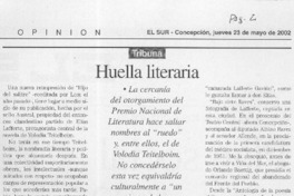Huella literaria  [artículo] Sergio Ramón Fuentealba