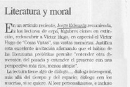 Literatura y moral  [artículo] Luis Alberto Maira