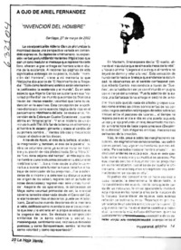 "Invención del hombre"  [artículo] Ariel Fernández