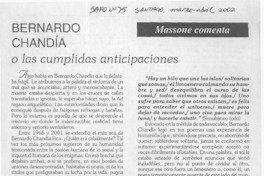 Bernardo Chandía o las cumplidas anticipaciones  [artículo] Juan Antonio Massone