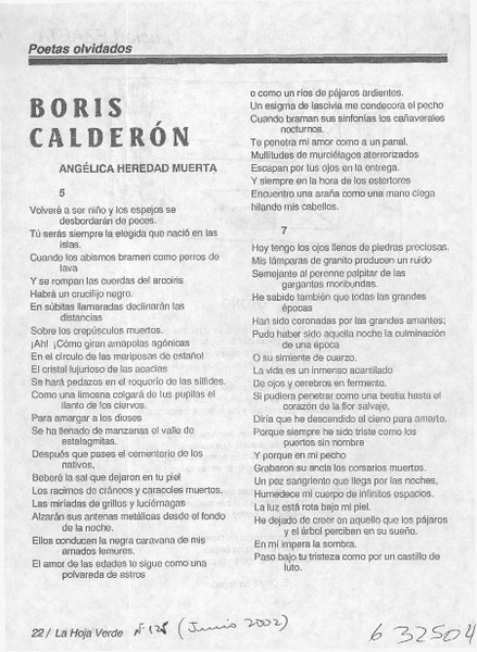 Boris Calderón  [artículo]