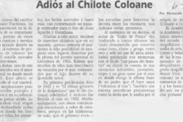 Adiós al chilote Coloane  [artículo] Fernando Arriagada Cortés