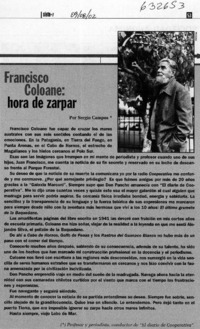 Francisco Coloane, hora de zarpar  [artículo] Sergio Campos