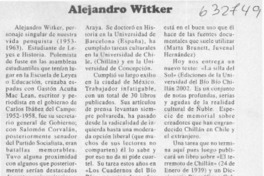 Alejandro Witker  [artículo] Ramón Riquelme