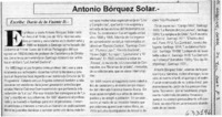 Antonio Bórquez Solar  [artículo] Darío de la Fuente