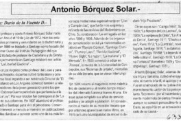 Antonio Bórquez Solar  [artículo] Darío de la Fuente