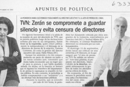 TVN, Zerán se compromete a guardar silencio y evita censura de directores  [artículo]