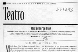 Más de Jorge Díaz  [artículo] Eduardo Guerrero del Río