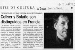 Collyer y Bolaño son distinguidos en Francia  [artículo]