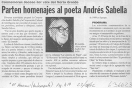 Parten homenajes al poeta Andrés Sabella  [artículo]