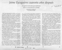 Jaime Eyzaguirre cuarenta años después  [artículo] Eugenio Lahera P.