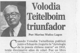 Volodia Teitelboim triunfador  [artículo] Marino Muñoz Lagos
