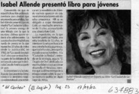 Isabel Allende presentó libro para jóvenes