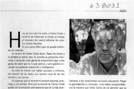 Hoy me toca decirle adiós a Carlos Cerda...  [artículo] Inés Stranger