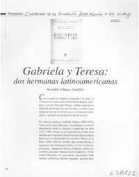 Gabriela y Teresa, dos hermanas latinoamericanas  [artículo] Reinaldo Villegas Astudillo