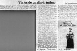 Viajes de un diario íntimo  [artículo] Marino Muñoz Lagos