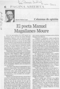 El poeta Manuel Magallanes Moure  [artículo] Marino Muñoz Lagos
