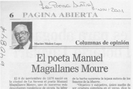 El poeta Manuel Magallanes Moure  [artículo] Marino Muñoz Lagos
