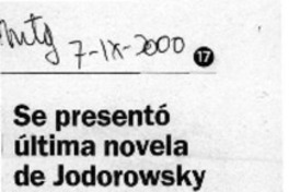 Se presentó última novela de Jodorowsky  [artículo]